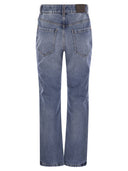 Brunello Cucinelli Authentic Denim Loose Trousers med Shiny Tab
