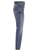 Brunello Cucinelli Authentic Denim Loose Trousers med Shiny Tab