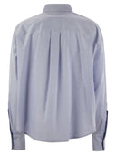 Brunello Cucinelli Cotton Oxford Shirt With Logo