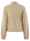 Fabiana Filippi Bomber Jacket In Platinum With Ball Pins