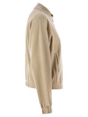 Fabiana Filippi Bomber Jacket In Platinum With Ball Pins