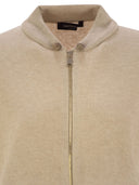 Fabiana Filippi Bomber Jacket In Platinum With Ball Pins
