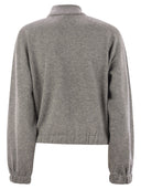 Giacca bomber Fabiana Filippi in platino con perni a sfera