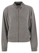 Giacca bomber Fabiana Filippi in platino con perni a sfera