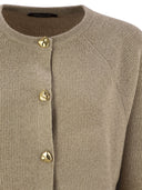 Fabiana Filippi English Knit Cardigan In Platinum And Lurex