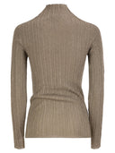Fabiana Filippi Ribbed Lurex Turtleneck Sweater In Viscose