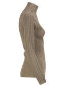 Fabiana Filippi Ribbed Lurex Turtleneck Sweater In Viscose
