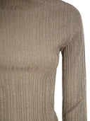 Fabiana Filippi Ribbed Lurex Turtleneck Sweater In Viscose