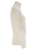 Fabiana Filippi Cashmere And Silk Roll Neck Jumper With An Essential Silhouette