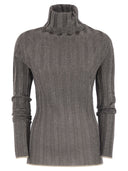 Fabiana Filippi gerippter Rollkragenpullover mit Lurex