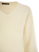 Fabiana Filippi V Neck Sweater In Platinum With Sequins