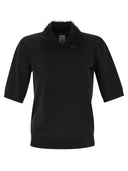Fabiana Filippi Polo Shirt With Frayed Viscose Collar