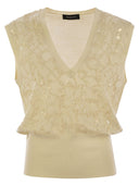 Fabiana Filippi Wool And Cotton Waistcoat With Sequins