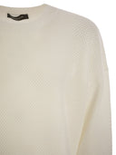 Fabiana Filippi Crew Neck Sweater In Wool And Cotton