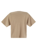 Suéter de cuello de algodón Fabiana Filippi y Lurex Boat