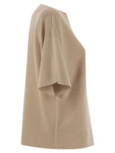 Suéter de cuello de algodón Fabiana Filippi y Lurex Boat