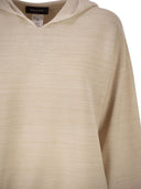 Fabiana Filippi Hooded Jumper In Wool And Cotton With Links Stitch