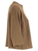 Fabiana Filippi Boxy Cotton And Linen Sweater With Subtle Luminous Accents