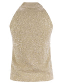 Fabiana Filippi Cotton Knit Tank Top With Sequins