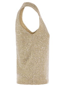 Fabiana Filippi Cotton Knit Tank Top With Sequins