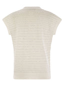 Fabiana Filippi Cotton Crochet Jumper With Sequins