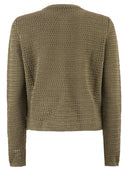 Fabiana Filippi Openwork Knitted Cotton Cardigan With Jewelled Buttons