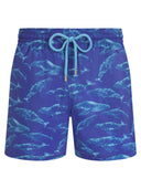 Vilebrequin Men’ Recycled Polyamide Swim Shorts With Whale Print