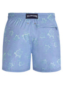 Vilebrequin Men’s Swim Shorts With Turtle And Water Bubble Print And Matching Pouch