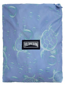 Vilebrequin Men’s Swim Shorts With Turtle And Water Bubble Print And Matching Pouch