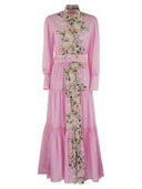 MC2 Saint Barth Long Cotton Dress wloral Pattern