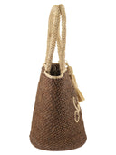 Mc2 Saint Barth Woven Raffia Tote Bag With Embroidered Logo