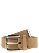 Brunello Cucinelli Inverted Leather Belt With Square Buckle And Toecap
