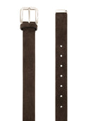 Brunello Cucinelli Inverted Leather Belt With Square Buckle And Toecap