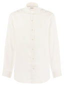 Brunello Cucinelli Easy Fit Linen Shirt con collare francese