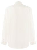 Brunello Cucinelli Easy Fit Linen Shirt con collare francese