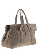 Brunello Cucinelli Suede Weekender Country Bag