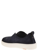 Santoni Suede Leather Slip On Trainers With Rubber Sole