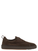 Santoni Suede Slip On Trainer