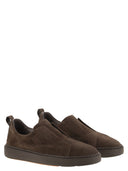 Santoni Suede Slip On Trainer