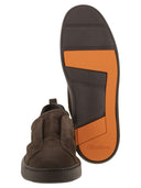 Santoni Suede Slip On Trainer