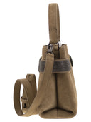 Brunello Cucinelli Suede Bag With Precious Bands