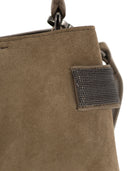 Brunello Cucinelli Suede Bag With Precious Bands