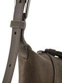 Brunello Cucinelli Suede Shoulder Bc Duo Bag With Jewellery