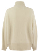 Brunello Cucinelli Wool And Cashmere Rib Sweater With Sequins