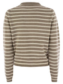 Brunello Cucinelli Sparkling & Dazzling Striped Cashmere And Wool Sweater