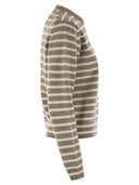 Brunello Cucinelli Sparkling & Dazzling Striped Cashmere And Wool Sweater