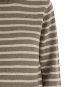 Brunello Cucinelli Sparkling & Dazzling Striped Cashmere And Wool Sweater