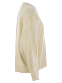 Brunello Cucinelli Mohair, Wool, Cashmere And Silk Sweater With Dazzling Argyle Embroidery