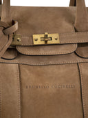 Brunello Cucinelli Country Bag In Inverted Calfskin