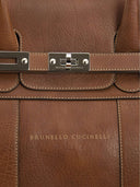 Brunello Cucinelli Grained Calfskin Country Weekender Bag